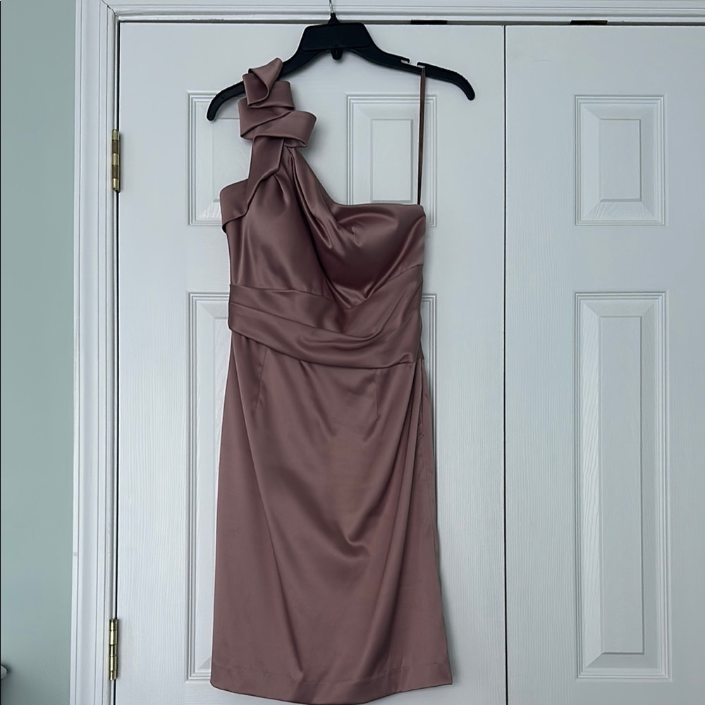 Champagne Pink One-Shoulder Cocktail Dress